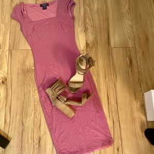 Midi band dress maroon dusty pink